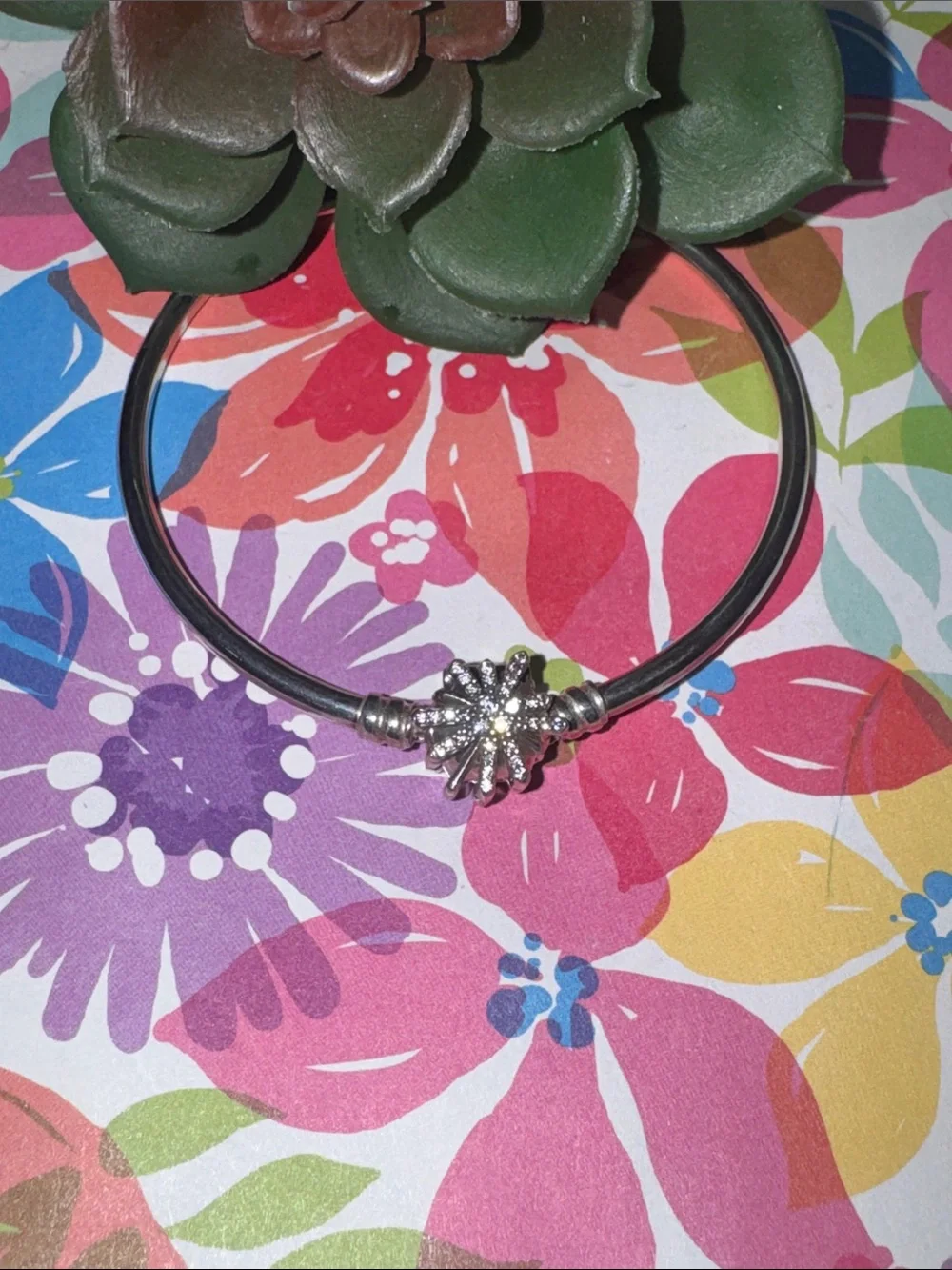 Pandora Bangle Bracelet  Snowflake Firework Starburst